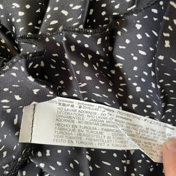 Zara Black White Pleated Satin Effect Polka Dot Print Midi Skirt Bloggers Fav S - Picture 11 of 11